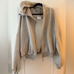 Blogilates for Target Marshmallow Gray Zip-Up Hoodie